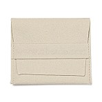 Velvet Cloth Jewelry Flap Pouches, Folding Envelope Bag for Earrings, Bracelets, Necklaces Packaging, Rectangle, Antique White, 7.2x8.5cm(TP-D002-01B)