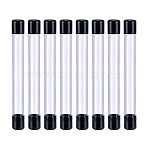 Transparent PVC Plastic Bead Storage Tubes, with Lid, Black, 21x2.3cm, Inner Diameter: 2cm(AJEW-WH0348-767B)