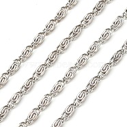 Lumachina Iron Chains, Unwelded, Silver Color, with Spool, Platinum, 6.5x2.5x1mm, about 328.08 Feet(100m)/roll(CHM001Y-N)