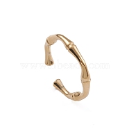Ion Plating(IP) 304 Stainless Steel Bamboo Joint Open Cuff Rings for Women, Real 14K Gold Plated, Inner Diameter: 16.6mm(RJEW-G285-09G)