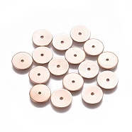 Ion Plating(IP) 304 Stainless Steel Spacer Beads, Flat Round, Rose Gold, 10x0.8mm, Hole: 1.2mm(STAS-G200-02C-RG)