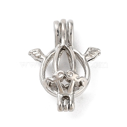 Alloy Bead Cage Pendants, Hollow Cage Charms for Chime Ball Pendant Making, Platinum, Angel & Fairy, 24x17.5x9mm, Hole: 5x3mm(FIND-M012-01J-P)
