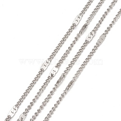 304 Stainless Steel Figaro Chains, with Spool, Soldered, Stainless Steel Color, Link: 2~5.2x1.4x0.9mm, about 32.8 Feet(10m)/roll(CHS-N002-03P)