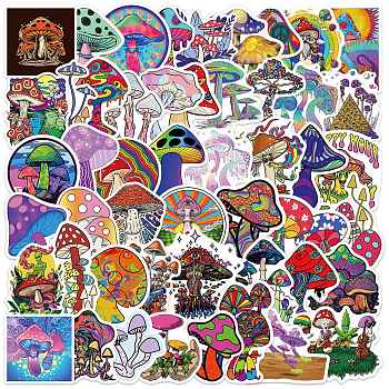 PVC Self-adhesive Stickers, Waterproof Mushroom Decals, for Suitcase, Skateboard, Refrigerator, Helmet, Mobile Phone Shell, Colorful, 40~60mm, 50pcs/set