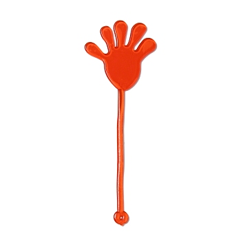 TPR Stress Toy, Funny Fidget Sensory Toy, for Stress Anxiety Relief, Sticky Hand, Orange Red, 171mm, Hole: 2mm