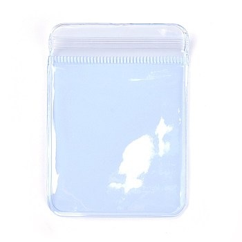 Rectangle PVC Zip Lock Bags, Resealable Packaging Bags, Self Seal Bag, Light Blue, 7x5cm, Unilateral Thickness: 4.5 Mil(0.115mm)