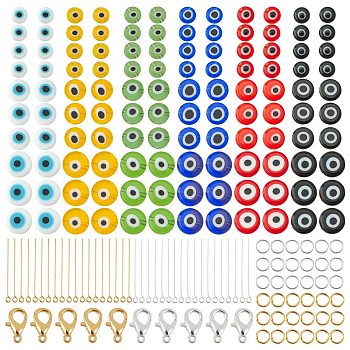 Nbeads DIY Evil Eye Pendants Making Kits, Including Handmade  Lampwork Beads, Brass Pins and Zinc Alloy Lobster Claw Clasps, Golden & Silver