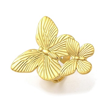 304 Stainlee Steel Open Ring, Butterfly, Adjustable.