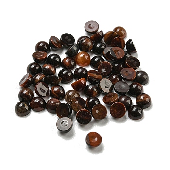 Natural Red  Tiger Eye Dyed Cabochons, Half Round, 4x2~2.5mm