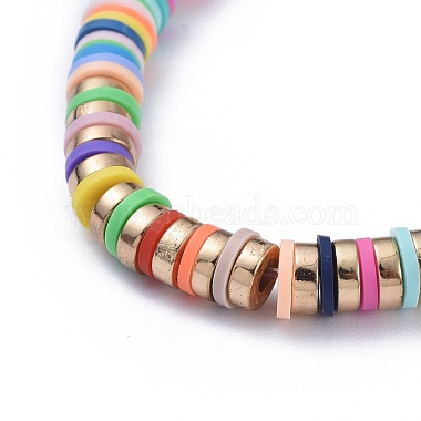 Bracelets élastiques faits à la main de perles heishi en pâte polymère(BJEW-JB05300-01)-2