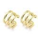 Brass Multi Lines Cuff Earrings(EJEW-I300-06G)-1