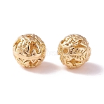 Brass Hollow Round Beads, Golden, 8x7.5mm, Hole: 1.2mm(KK-P226-35CG)