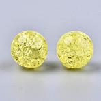 Transparent Crackle Acrylic Round Beads Strands, No Hole, Yellow, 12mm about 4400pcs/5000g(CCG-R002-12mm-09)