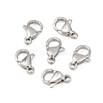 Tarnish Resistant 316 Surgical Stainless Steel Lobster Claw Clasps, Stainless Steel Color, 10x7mm, Hole: 1mm(STAS-316-FL10A)