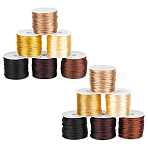 12 Rolls 12 Styles Nylon Cord, Satin Rattail Cord, for Beading Jewelry Making, Chinese Knotting, Mixed Color, 1mm and 2mm, 1 roll/style(NWIR-HY0001-02B)