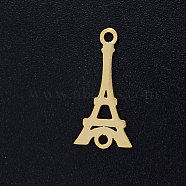 201 Stainless Steel Links connectors, Eiffel Tower, Golden, 17.5x8.5x1mm, Hole: 1.4mm(STAS-S105-JN390-2)