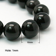Natural Obsidian Beads Strands, Round, Grade AA, Black And Colorful, 16mm(G-G099-16mm-24)