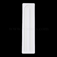 U Shaped Hole Acrylic Pearl Display Board Loose Beads Paste Board, with Adhesive Back, White, Rectangle, 24x5.95x0.2cm, Inner Size: 22.3x3.9cm(ODIS-M006-01F)