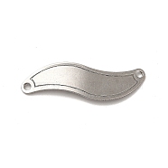 201 Stainless Steel Connector Charms, Twist Links, Stainless Steel Color, 29.5x9x0.8mm, Hole: 1.5mm(STAS-D244-11P)