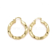 Rack Plating Brass Chunky Huggie Hoop Earrings for Women, Lead Free & Cadmium Free, Real 18K Gold Plated, 39.5x34x4.5mm, Pin: 0.5x1.2mm(EJEW-C014-01G)