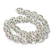 Handmade Foil Lampwork Bumpy Beads Strands, Strawberry, Indian Red, 14.5x12mm, Hole: 1.4mm, about 24pcs/strand, 14.02''(35.6cm)~14.13''(35.9cm)(FOIL-Z001-05B)