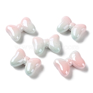 Gradient Color Opaque Acrylic Beads, Bowknot, Pink, 28x20.5x10mm, Hole: 2.5mm(MACR-K341-13B)
