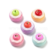 Cute Opaque Resin Imitation Food Decoden Cabochons, Apple Cake, Mixed Color, 20x15mm(RESI-S02-13)