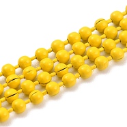 Handmade Brass Ball Chains, Soldered, with Spool, Yellow, 3mm, 32.8 Feet(10m)/roll(KK-J276-16B-P07)