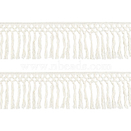 Cotton Lace Trims, with Tassel, PeachPuff, 5-1/4~5-1/2 inch(133~140mm), about 4.00 Yards(3.66m)/Roll(OCOR-WH0071-016)