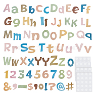 Bohemia Paper Letter Number Decorative Stickers, Alphabet & Number Decals for Bulletin Board Classroom Decoration, Mixed Color, 69~116x37~103x0.3~0.5mm, 3 sets/bag(DIY-WH0349-127)