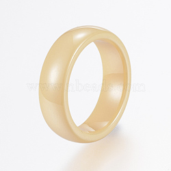 Handmade Porcelain Wide Band Rings, Size 6, Wheat, 16mm(RJEW-H121-21D-16mm)