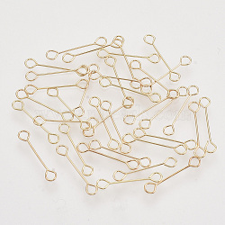 Iron Eye Pins, Double Sided Eye Pins, Cadmium Free & Lead Free, Light Gold, 15x0.4mm, Hole: 1.8mm, Head: 3mm(X-IFIN-S126-01A-KC)