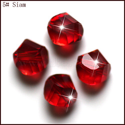 Imitation Austrian Crystal Beads, Grade AAA, Faceted, Polygon, Dark Red, 10mm, Hole: 0.9~1mm(SWAR-F085-10mm-05)