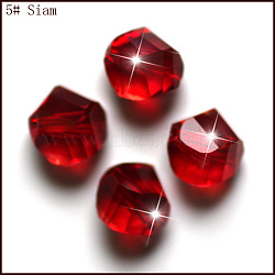 K9 Glass, Imitation Austrian Crystal Beads, Grade AAA, Faceted, Polygon, Dark Red, 10mm, Hole: 0.9~1mm(SWAR-F085-10mm-05)