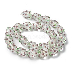 Handmade Foil Lampwork Bumpy Beads Strands, Strawberry, Indian Red, 14.5x12mm, Hole: 1.4mm, about 24pcs/strand, 14.02''(35.6cm)~14.13''(35.9cm)(FOIL-Z001-05B)