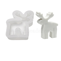 Christmas Theme DIY Display Food Grade Silicone Molds, for UV Resin, Epoxy Resin Craft Making, Deer Pattern, 117x98x27mm(DIY-A041-01A)