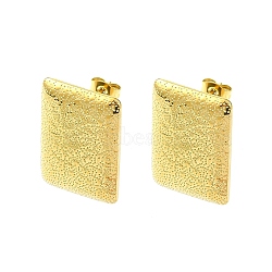 304 Stainless Steel Stud Earring Findings, with Loop, Rectangle, 25x17mm, Hole: 2.5mm, Pin: 10.5x0.5mm.(STAS-L024-002G-03)