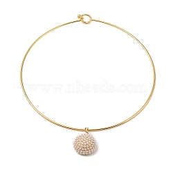 Brass with ABS Imitation Pearl Charm Necklace, Lead Free & Cadmium Free, Real 18K Gold Plated, Real 18K Gold Plated, 7.56 inch(19.2cm)(BJEW-Q350-05D-G)