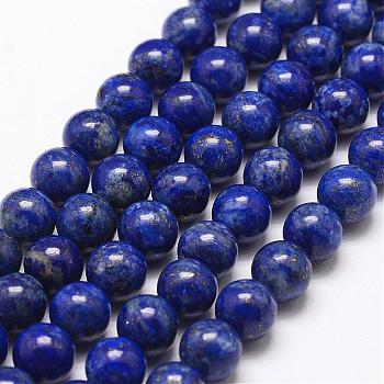Natural Lapis Lazuli Bead Strands, Round, 12mm, Hole: 1mm, about 32pcs/strand, 15.5 inch(395mm)