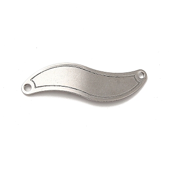 201 Stainless Steel Connector Charms, Twist Links, Stainless Steel Color, 29.5x9x0.8mm, Hole: 1.5mm
