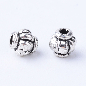 Tibetan Style Alloy Spacer Beads, Lantern, Cadmium Free & Lead Free, Antique Silver, 4x4mm, Hole: 1mm