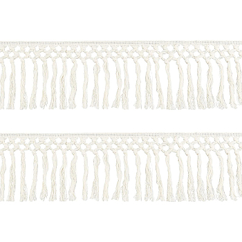 Cotton Lace Trims, with Tassel, PeachPuff, 5-1/4~5-1/2 inch(133~140mm), about 4.00 Yards(3.66m)/Roll