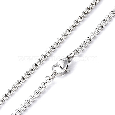 304 collier pendentif trapézoïdal en acier inoxydable avec pendentif pompon avec chaînes de boîte pour femme(NJEW-B087-06P)-3