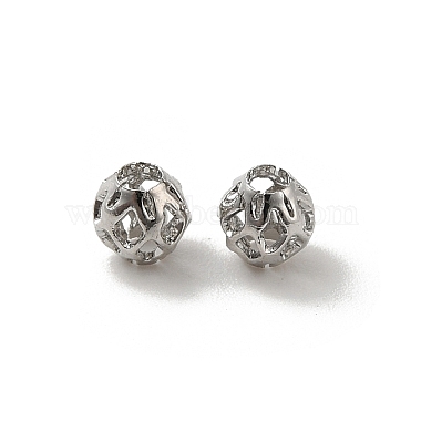 Real Platinum Plated Round Brass Spacer Beads