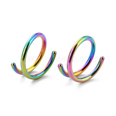 Anneau de nez double couleur arc-en-ciel pour piercing simple(AJEW-C010-02M-01)-2