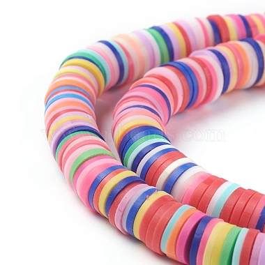 Flat Round Handmade Polymer Clay Beads(CLAY-R067-8.0mm-M1)-2