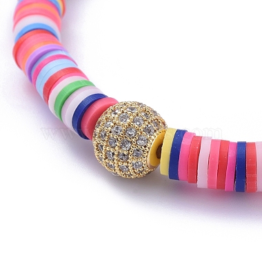Handmade Polymer Clay Heishi Bead Stretch Bracelets(BJEW-JB05097-01)-2