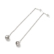304 Stainless Steel Long Chain with Small Bell Dangle Stud Earrings for Women(EJEW-A068-01P)-1