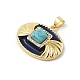 Brass Pave Synthetic Turquoise Pendants(X-KK-U047-20G-01)-2