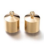 Brass Cord Ends, Cadmium Free & Lead Free, Long-Lasting Plated, Real 24K Gold Plated, 13x10mm, Hole: 1.6mm, Inner Diameter: 9mm(KK-H759-40D-G)